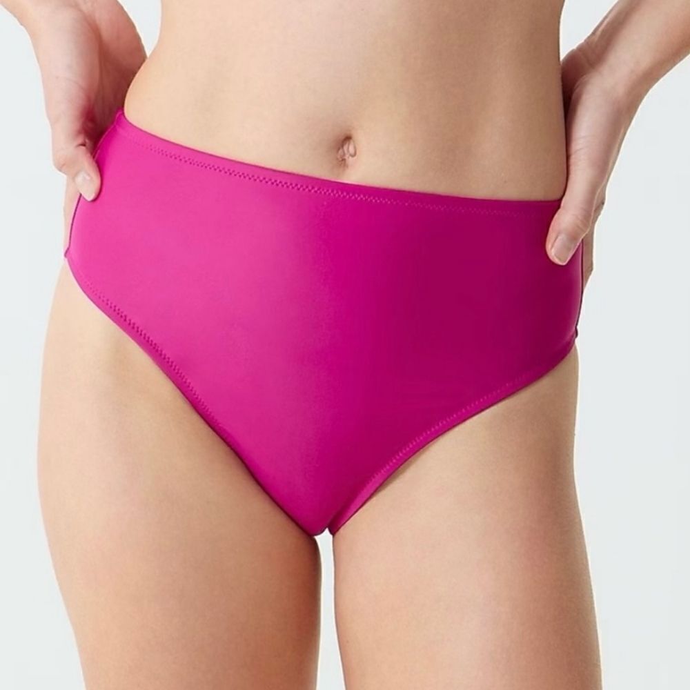 J. Crew Classic Full Coverage Bikini Bottoms Fuschia Pink Women's Small